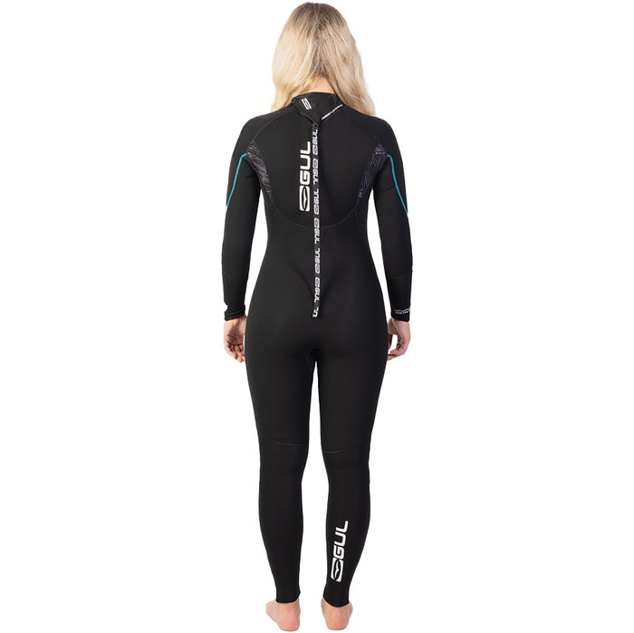 2024 Gul Mujer Response 4/3mm Gbs Back Zip Neopreno RE1248-C1 - Black